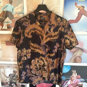 Express Abstract Camp Collar Shirt